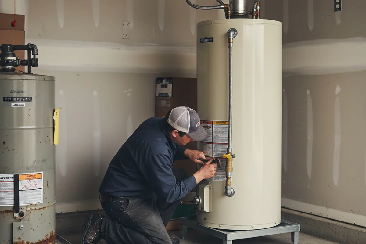 Water heater and shutoff valve replacement in Big Laurel